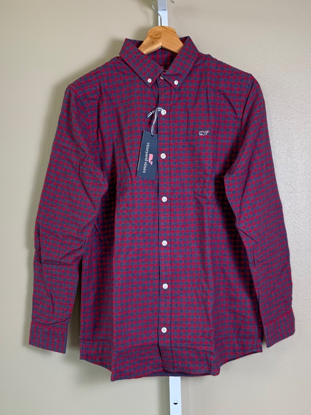 Vineyard Vines Gingham Flannel Sycamore Whale Button Down Oxford Shirt